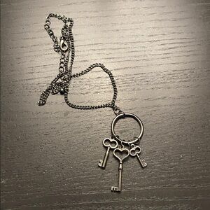 Black Key Pendant Necklace
